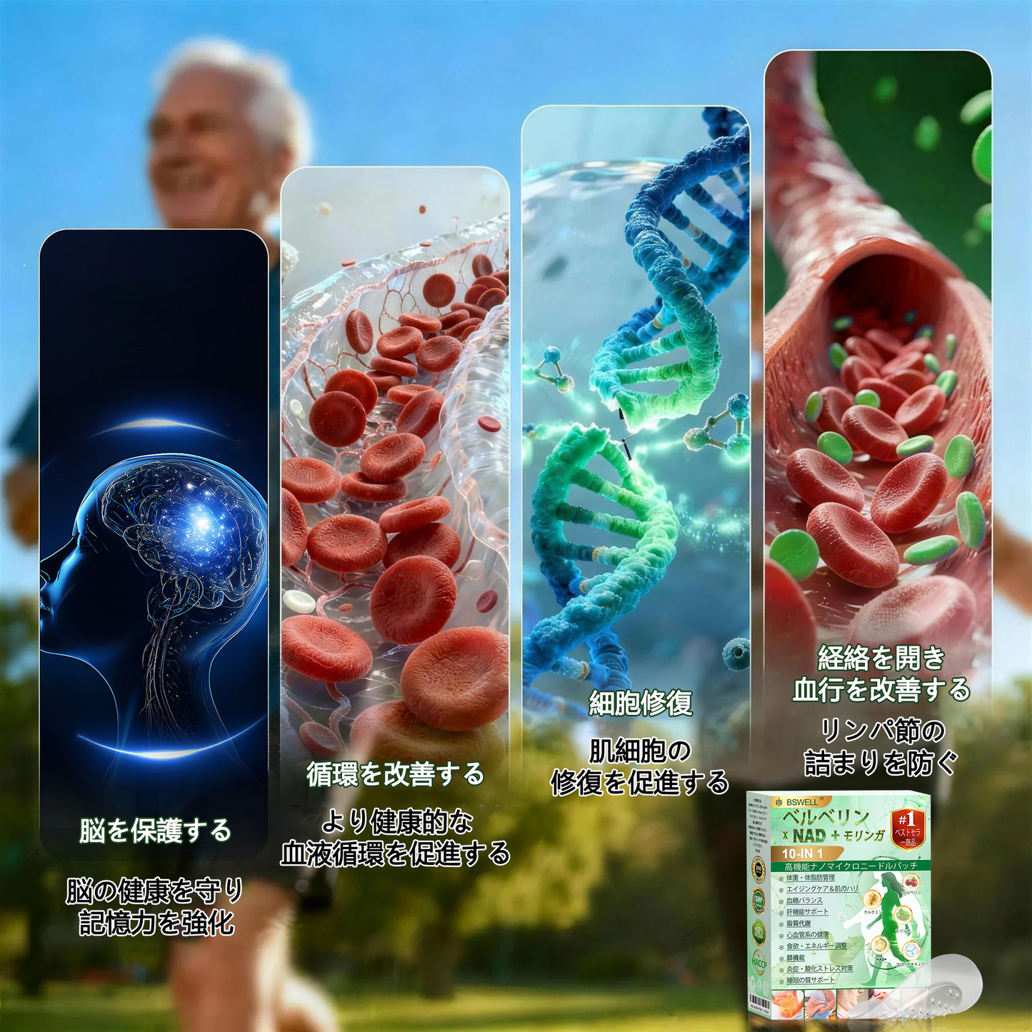 👍👍公式旗艦店 /BSWELL®＆NAD+ 10-in-1 ナノ強化フォーミュラ — 肥満、肌のたるみ、糖尿病、睡眠時無呼吸症候群、関節の悩み、その他健康上の懸念にアプローチ