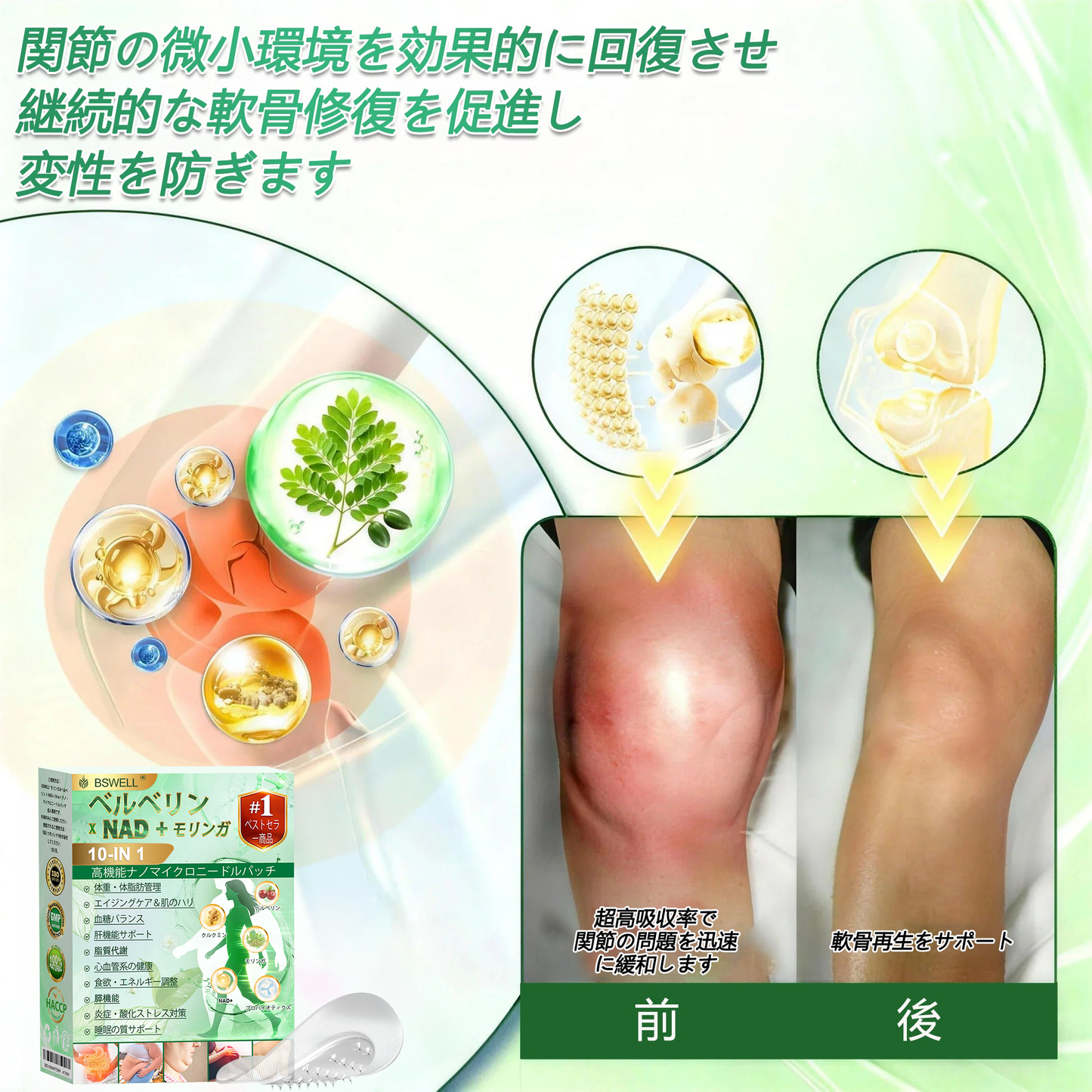 👍👍公式旗艦店 /BSWELL®＆NAD+ 10-in-1 ナノ強化フォーミュラ — 肥満、肌のたるみ、糖尿病、睡眠時無呼吸症候群、関節の悩み、その他健康上の懸念にアプローチ